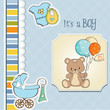 baby boy shower card with cute teddy bear