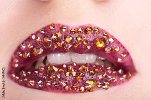 Photo: Glamour Lippen mit Strass Steine Glamour Lippen mit Strass Steine