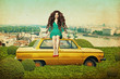 Photo: art collage with beautiful young woman art collage with beautiful young woman