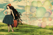 Photo: art collage with beautiful woman art collage with beautiful woman
