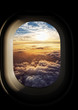 heavenly sky seen through the windows of an airplane