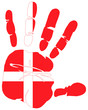 hand print flag of Denmark hand print flag of Denmark