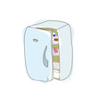 A cartoon fridge
