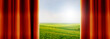 fields behind curtains