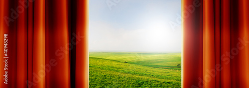 Photo: fields behind curtains fields behind curtains