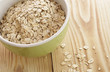 Oatmeal in a green bowl