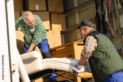 Photo: Two mover load van with furniture boxes Two mover load van with furniture boxes