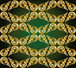 Gilded ornament on green