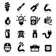 Electrician icons set Elegant series