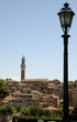 Lamppost and view of Torre del Mangia in Sienna