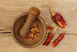 Chillies on wood