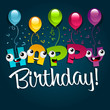 Details der Fotografie Happy Smiling Birthday Greeting Card