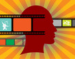 Abstract cinema background, vector illustration