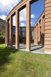 modern bricks house, surrounded by nature