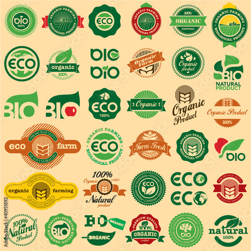 Vector: BIO & ECO, ORGANIC Labels Collection. Natural product sign set. BIO & ECO, ORGANIC Labels Collection. Natural product sign set.