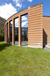 modern bricks house, surrounded by nature