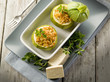 Zucchinis stuffed with tofu cheese, vegetarian food Zucchinis stuffed with tofu cheese, vegetarian food