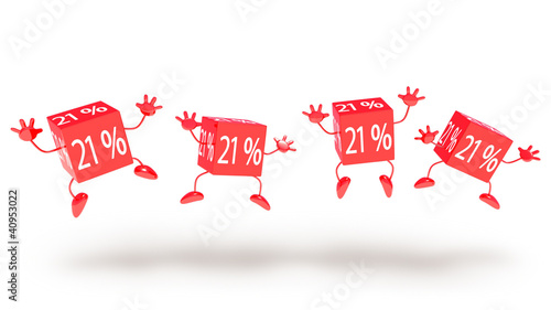 Illustration: happy discount "21%" happy discount "21%"
