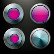 Color glass buttons with metal borders Color glass buttons with metal borders