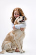Little girl and dog