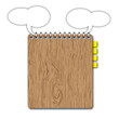 Blank wooden clipboard with space and bookmarks