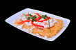 Polenta with cheese and fried eggs
