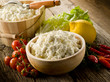 artisanal homemade ricotta with vegetables ingredients artisanal homemade ricotta with vegetables ingredients