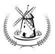 wind mill emblem, grocery products symbol