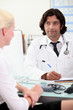 Blond woman in doctors appointment
