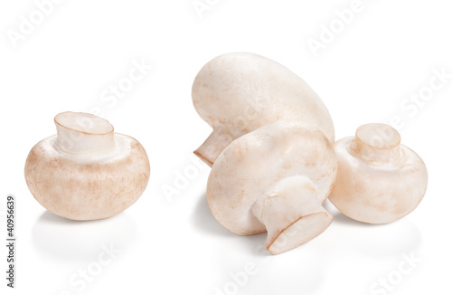 Photo: Fresh Mushrooms champignon Isolated on a white background Fresh Mushrooms champignon Isolated on a white background