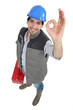 craftsman making an okay sign