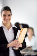 Confident businesswoman laughing