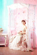 Romantic woman in a vintage dress Romantic woman in a vintage dress