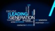 Leading generation words tag cloud animation video