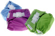 Eco Friendly Cloth Diapers in Green, Purple and Blue Eco Friendly Cloth Diapers in Green, Purple and Blue