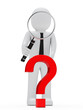 businessman magnifying glass question mark