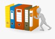 3d render of cartoon character with office files 3d render of cartoon character with office files