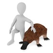 3d render of cartoon character with platypus
