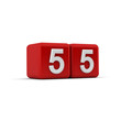 Red 3D block with number fifty