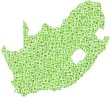 Map of South Africa in a mosaic of green squares Map of South Africa in a mosaic of green squares