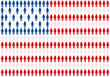 American flag made from people