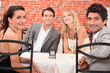 canvas print picture - Friends dining