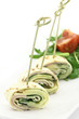 Tortilla stuffed with cheese and ham