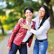Mother and daughter having a good time together