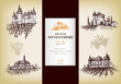Vektor: Set of vector hand drawn element for wine labels Set of vector hand drawn element for wine labels