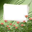 Card for congratulation or invitation with bunch of flowers