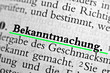 Bekanntmachung