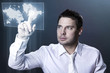 Businessman using a modern touch screen