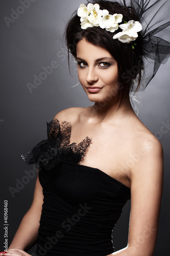 Photo: Beautiful model in vintage bridal image Beautiful model in vintage bridal image
