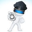 3d Man in Vector showing Police Badge